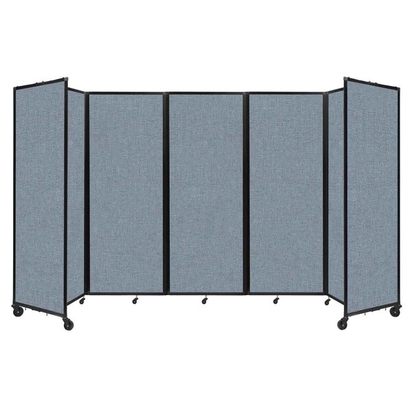 Room Divider 360 Folding Portable Partition 14' x 7'6" Powder Blue Fabric